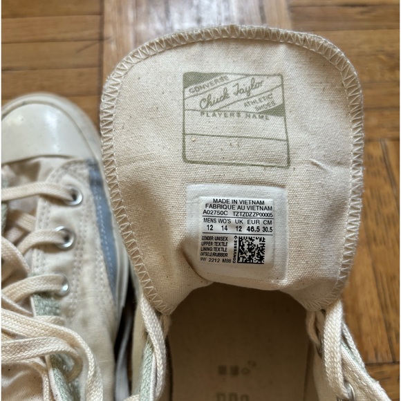 Converse Chuck 70 Hi Craft Mix 'Natural Summit Sage' A02750C - size 12 (men’s) - Picture 9 of 11